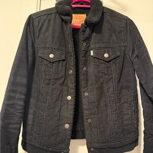 Levi's Dark Corduroy Jacket with Fleece Lining